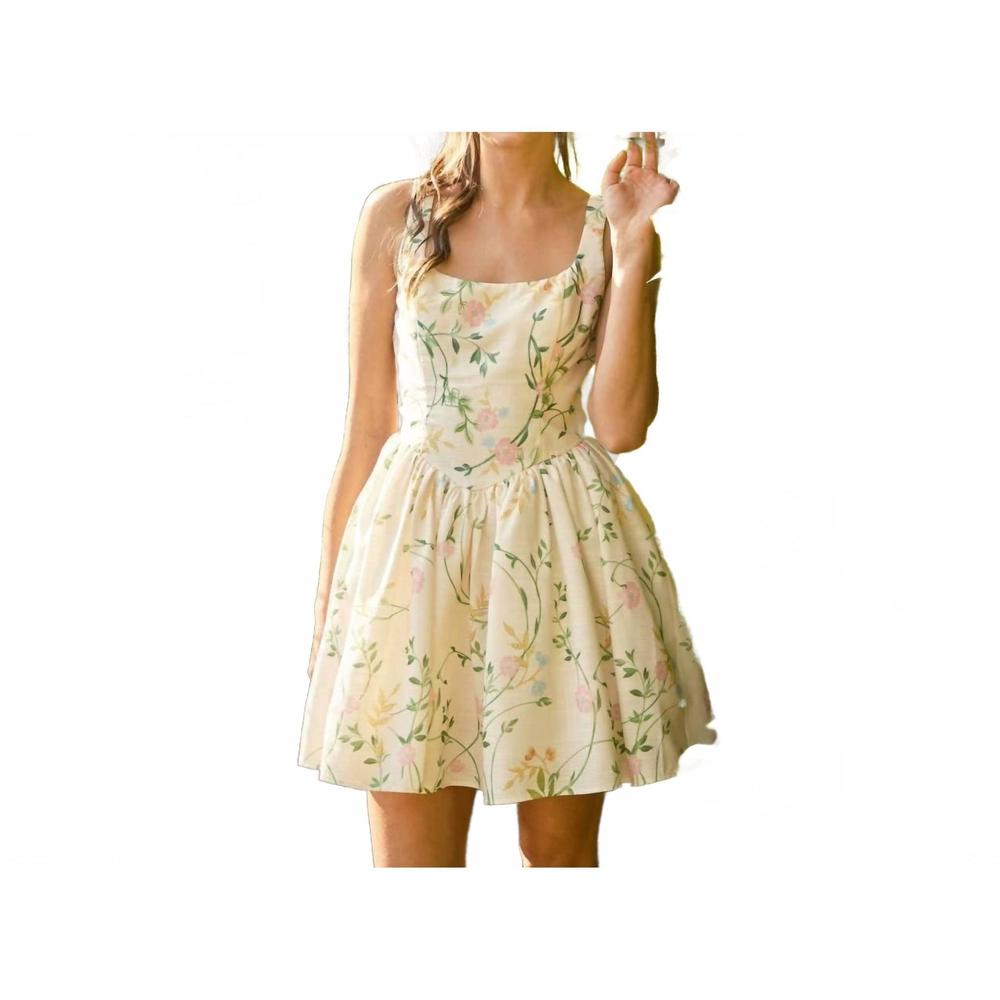 NEW INA FASHION adeline flare mini dress in multi